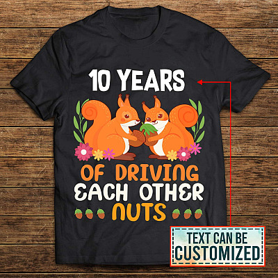 Personalized Squirrels Driving Each Other Nuts T-Shirt
