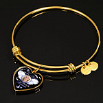 Personalized Custom Photo A Piece Of My Heart Lives In Heaven Memorial Heart Pendant Necklace - Bangle Personalized Custom Photo A Piece Of My Heart Lives In Heaven Memorial Heart Pendant Necklace - Bangle