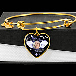 Personalized Custom Photo A Piece Of My Heart Lives In Heaven Memorial Heart Pendant Necklace - Bangle Personalized Custom Photo A Piece Of My Heart Lives In Heaven Memorial Heart Pendant Necklace - Bangle