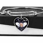 Personalized Custom Photo A Piece Of My Heart Lives In Heaven Memorial Heart Pendant Necklace - Bangle Personalized Custom Photo A Piece Of My Heart Lives In Heaven Memorial Heart Pendant Necklace - Bangle