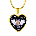Personalized Custom Photo A Piece Of My Heart Lives In Heaven Memorial Heart Pendant Necklace - Bangle Personalized Custom Photo A Piece Of My Heart Lives In Heaven Memorial Heart Pendant Necklace - Bangle