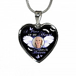 Personalized Custom Photo A Piece Of My Heart Lives In Heaven Memorial Heart Pendant Necklace - Bangle Personalized Custom Photo A Piece Of My Heart Lives In Heaven Memorial Heart Pendant Necklace - Bangle