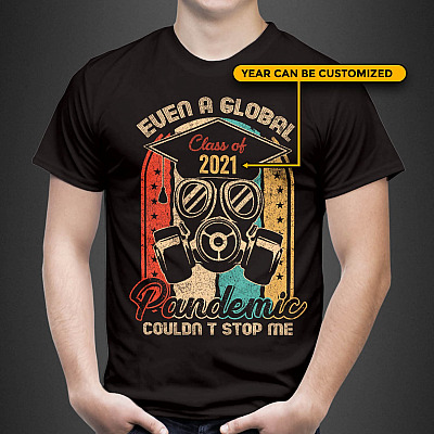Alternative view of Personalized Even a Global Pandemic Couldn't Stop Me Class of 2021 Vintage T-Shirt - V-Neck Tee