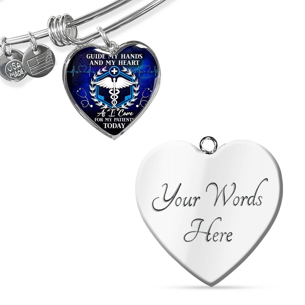 Guide My Hands And My Heart As I Care For My Patients Today Heart Pendant Necklace