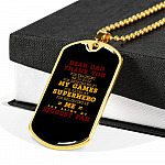 Dear Dad Thank You for Being My Biggest Fan Dog Tag Pendant Necklace - Father Son Necklace