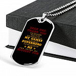 Dear Dad Thank You for Being My Biggest Fan Dog Tag Pendant Necklace - Father Son Necklace