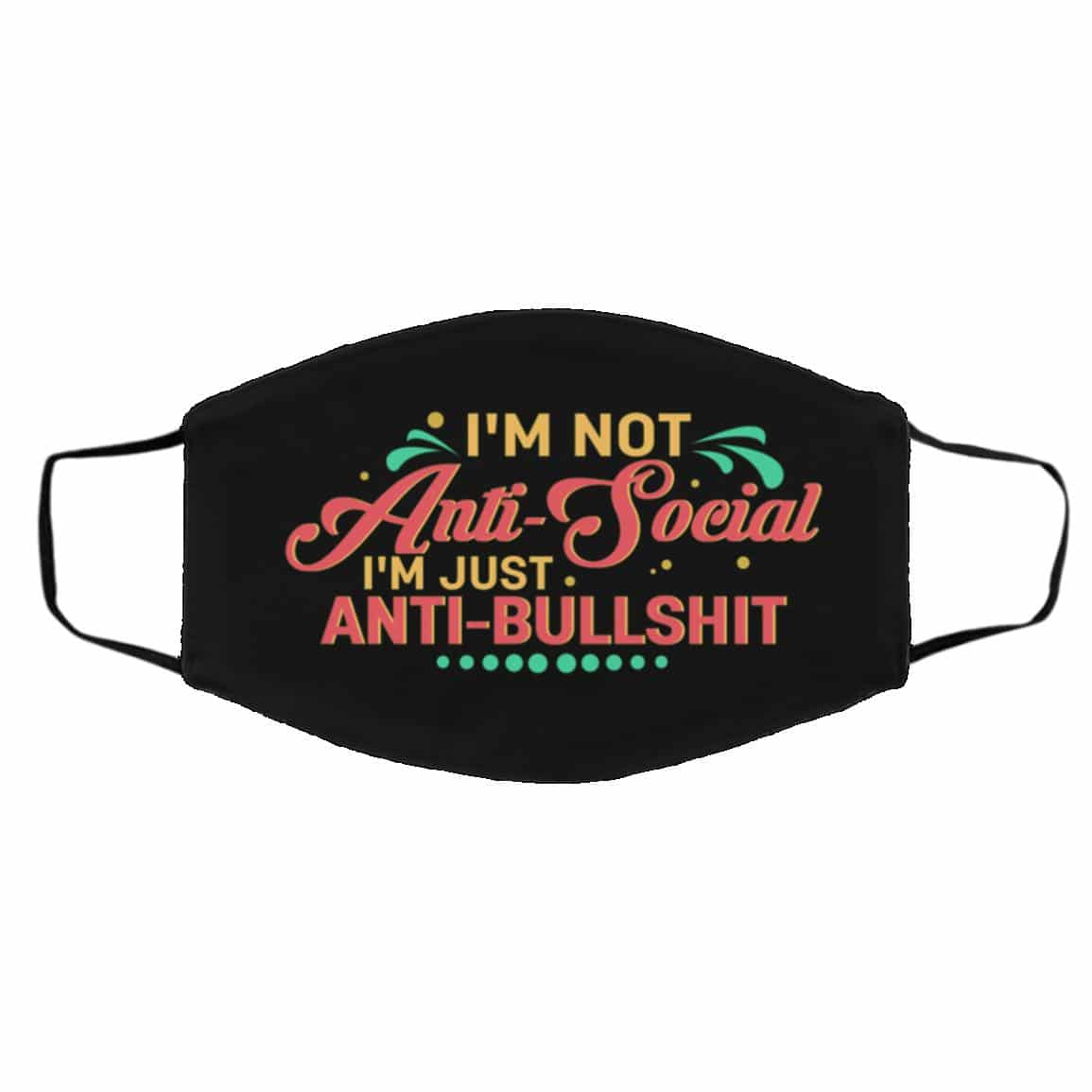 Anti Bullshit Mask, Black, Cloth Face Cover – Medium/Large