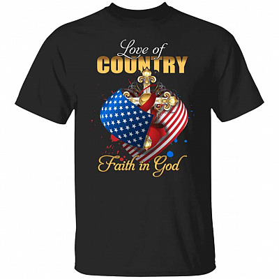 Love of Country Faith t, Black, Unisex T-Shirt