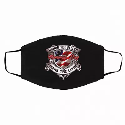 Honor The Fallen Mask, Black, Cloth Face Cover – Medium/Large