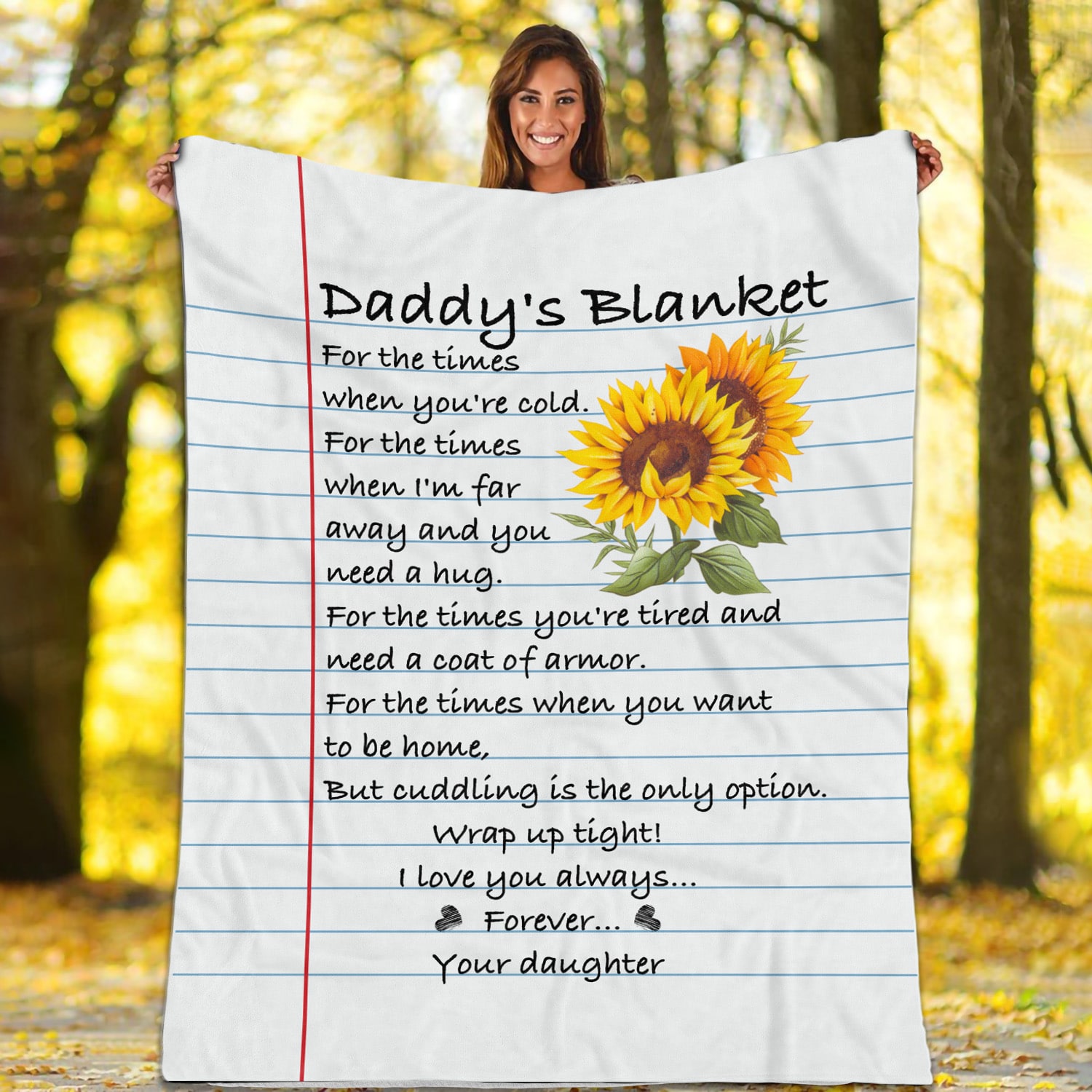 1UT. Daddy's Blanket Sunflower Blanket Mockup 1