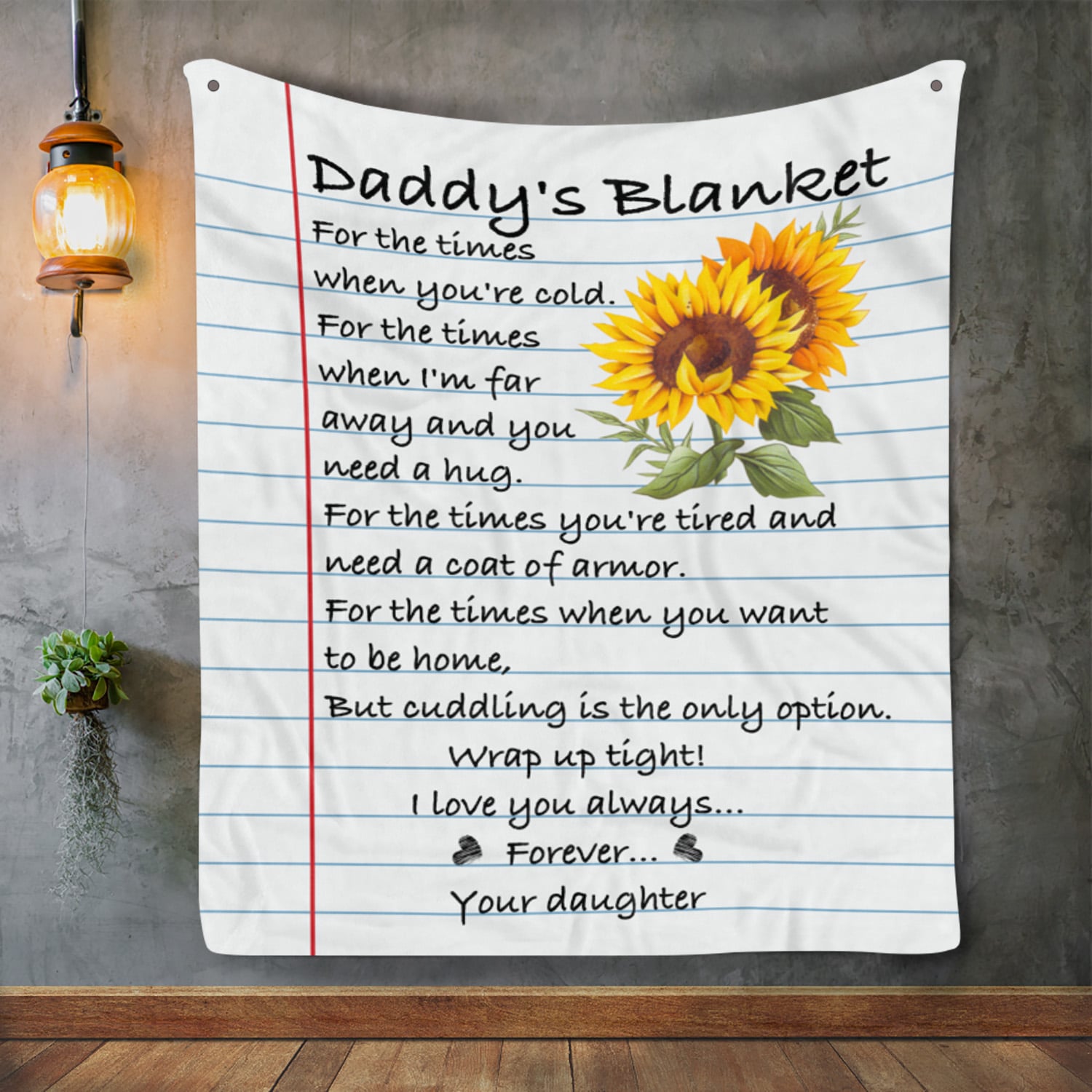 1UT. Daddy's Blanket Sunflower Blanket Mockup 2