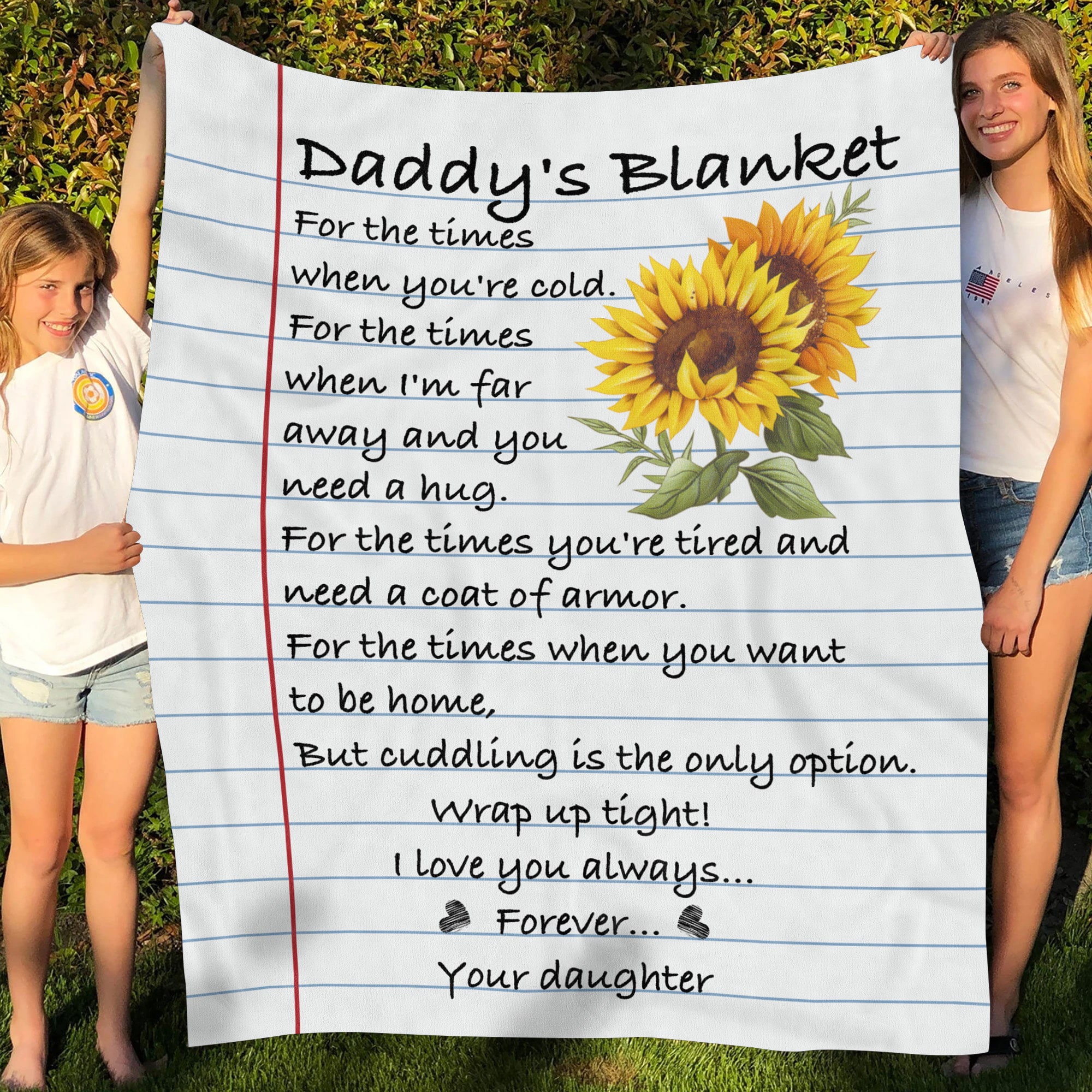 1UT. Daddy's Blanket Sunflower Blanket Mockup 5