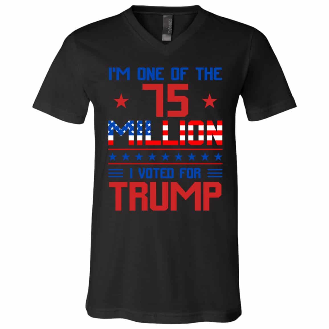 75 Million t, Black, V-Neck T-Shirt