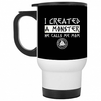 14 oz. White Travel Mug