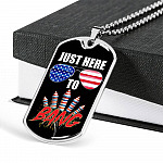 Just Here To Bang Funny 4th Of July Dog Tag Pendant Necklace - Independence Day Gifts