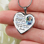 Personalized Photo Gone yet Not Forgotten Although We Are Apart Heart Pendant Necklace