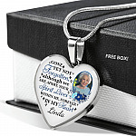 Personalized Photo Gone yet Not Forgotten Although We Are Apart Heart Pendant Necklace