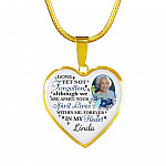 Personalized Photo Gone yet Not Forgotten Although We Are Apart Heart Pendant Necklace