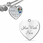 Personalized Photo Gone yet Not Forgotten Although We Are Apart Heart Pendant Necklace