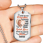 Personalized Photo Gone yet Not Forgotten Although We Are Apart Dogtag Pendant Necklace