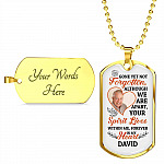 Personalized Photo Gone yet Not Forgotten Although We Are Apart Dogtag Pendant Necklace