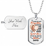 Personalized Photo Gone yet Not Forgotten Although We Are Apart Dogtag Pendant Necklace
