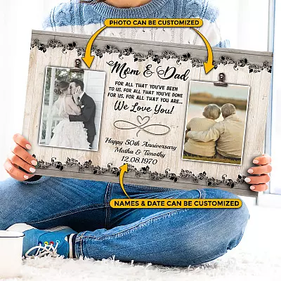 Personalized Photo Anniversary Mom And Dad Framed Canvas Prints - Unframed Poster - Home Decor Wall Art