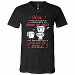 Mom Thanks For Teaching, Black, V-Neck T-Shirt