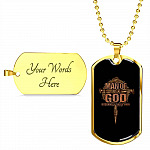 Men Cross Man of God Husband Dad Papa Christian Dog Tag Pendant Necklace