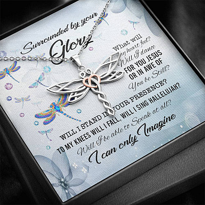 Dragonfly Surrounded by Your Glory What Will My Heart Feel Will I Dance for You Jesus Dragonfly Pendant Necklace