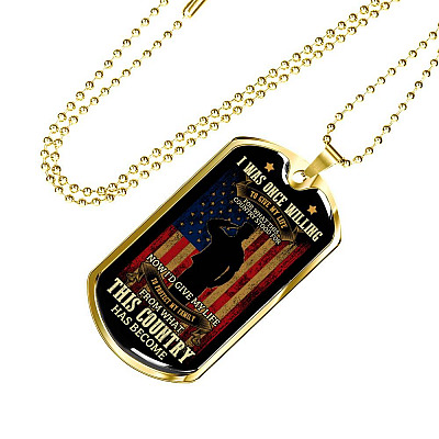 Father's Day Gifts for Veterans I Was Once Willing to Give My Life Dog Tag Pendant Necklace