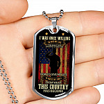 Father's Day Gifts for Veterans I Was Once Willing to Give My Life Dog Tag Pendant Necklace