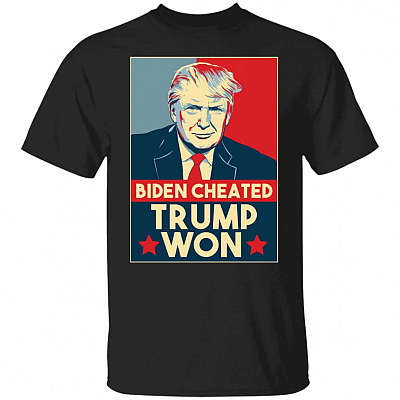 Biden Cheated tee, Black, Unisex T-Shirt