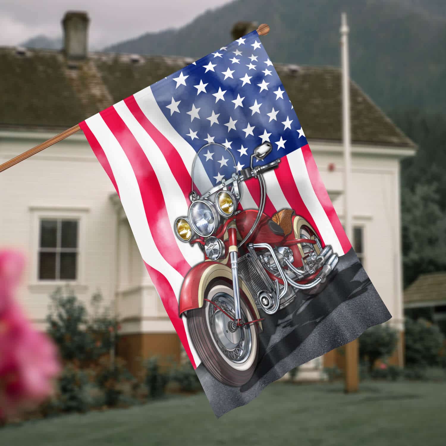 2HV. Motor Flag (4) House Flag Mockup 4