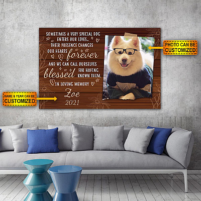 Personalized Photo A Very Special Dog Enters Our Lives Changes Our Heart Framed Canvas - Unframed Poster