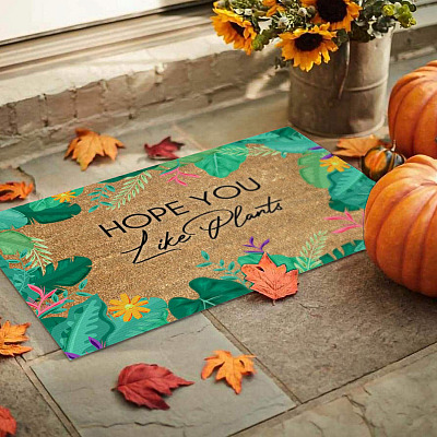 Alternative view of Hope You Like Plants Funny Indoor Outdoor Decorative Doormat