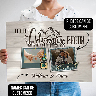 Custom Photo Let The Adventure Begin Wrapped Framed Canvas Prints - Unframed Poster - Home Decor Wall Art
