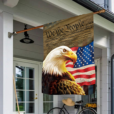 Alternative view of We The People American Flag Decorative Garden Flag - House Flag - 4Th Of July Flag