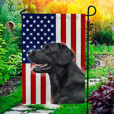 Labrador American Flag Decorative Garden Flag - House Flag - 4th Of July Labrador Flag
