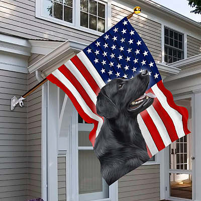 Alternative view of Labrador American Flag Decorative Garden Flag - House Flag - 4th Of July Labrador Flag