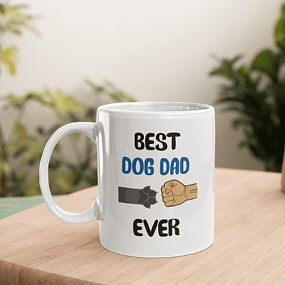 Best Dog Dad Ever Ceramic Coffee Mug - Beer Stein - Water Bottle - Color Changing Mug