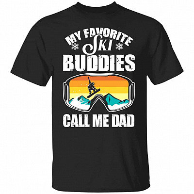 Retro My Favorite Ski T-Shirt, Black, Unisex T-Shirt