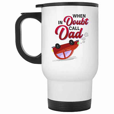 14 oz. White Travel Mug