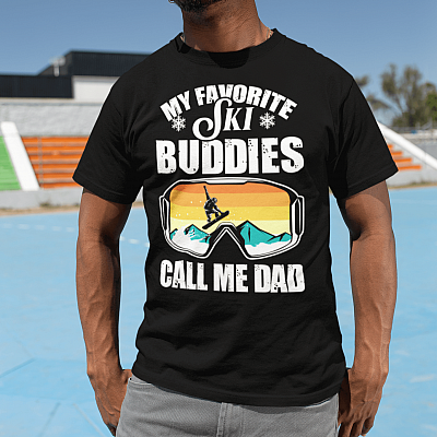 Alternative view of Retro My Favorite Ski Buddies Call Me Dad T-Shirt