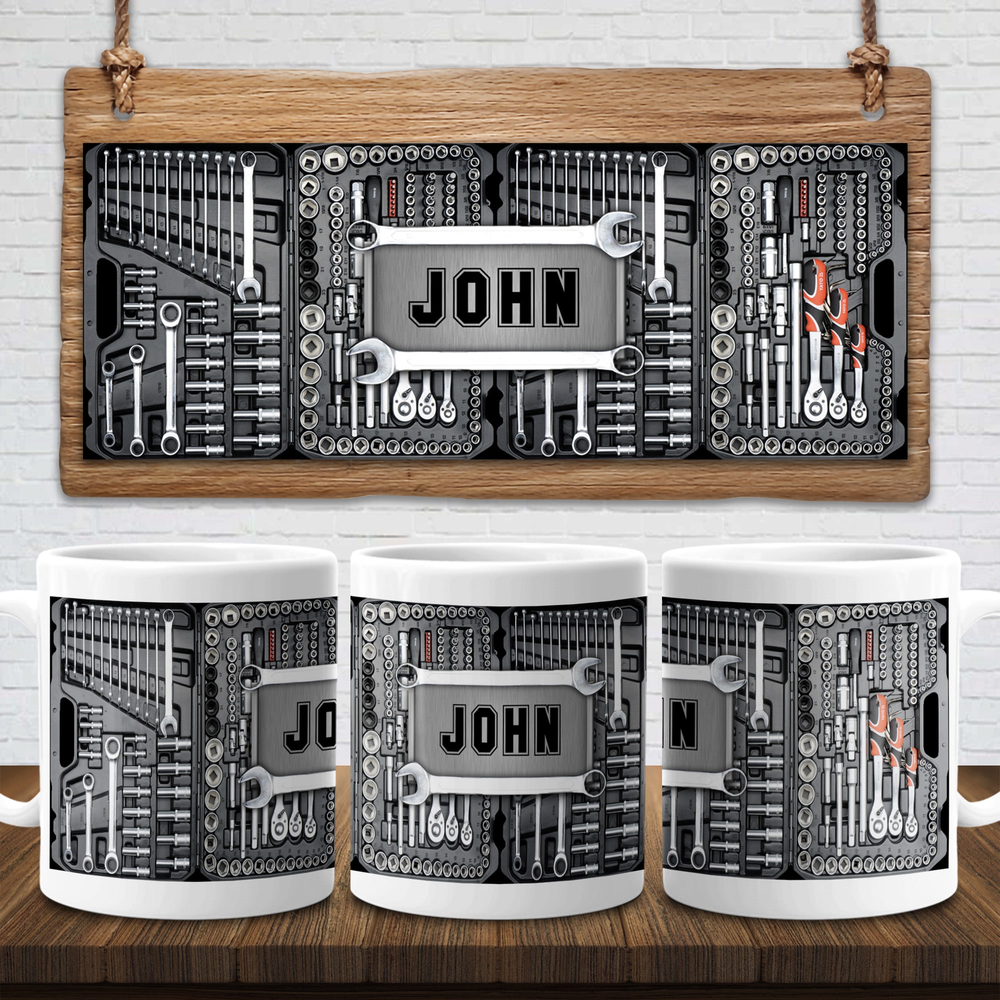 2O. Mechanic Toolbox-Sample Design 11 OZ White Mug