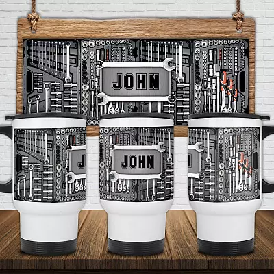 14 oz. White Travel Mug