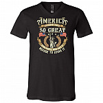 America great T, Black, V-Neck T-Shirt