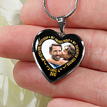 Personalized Photo My Little Girl Yesterday My Friend Today My Daughter Forever Heart Pendant Necklace