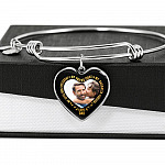 Personalized Photo My Little Girl Yesterday My Friend Today My Daughter Forever Heart Pendant Necklace