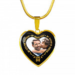 Personalized Photo My Little Girl Yesterday My Friend Today My Daughter Forever Heart Pendant Necklace